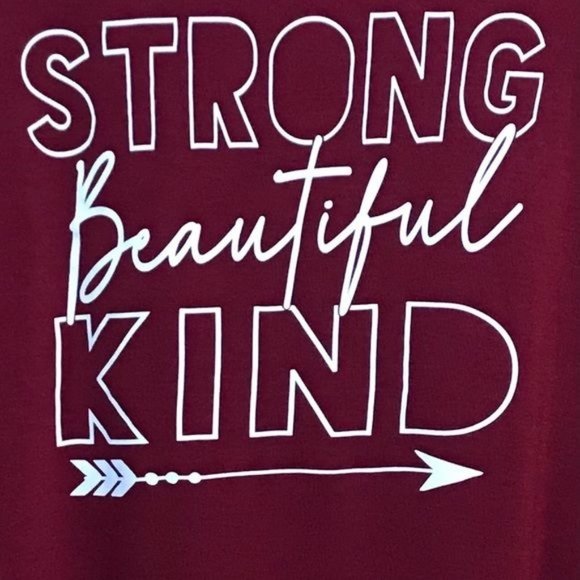 Pretty Rebel Tee Long Sleeve Graphic Strong Beautiful Kind  Size M Junior - Picture 3 of 6